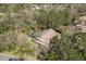 An aerial shot of the property, showcasing a home, screened in pool, and lush landscaping from above at 170 Greenhaven Cir, Oldsmar, FL 34677