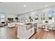 Open concept kitchen and living area with hardwood floors at 3024 W Cass St, Tampa, FL 33609