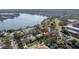 Aerial view highlighting home's waterfront location at 314 33Rd Ne Ave, St Petersburg, FL 33704