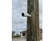 Security camera installed on a wooden utility pole at 493 Omen St, Punta Gorda, FL 33982