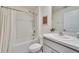 Bathroom featuring a shower/tub combo and updated vanity at 5322 Fiddle Fig Ave, Wimauma, FL 33598
