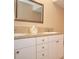Bathroom with double vanity and updated fixtures at 5565 Salem Square N Dr, Palm Harbor, FL 34685