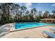 Community pool featuring lounge chairs and shaded seating for relaxation at 113 Lindsay Ln # 23, Oldsmar, FL 34677
