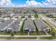 Expansive aerial view of a residential neighborhood showcasing well-maintained homes and green spaces at 12099 Gavin Ln, Odessa, FL 33556