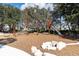 Modern playground featuring rope climbing, swings, and a slide with mature trees at 12099 Gavin Ln, Odessa, FL 33556