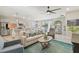 Open living room with adjoining kitchen, featuring a neutral color palette and stylish furnishings at 13355 Waterleaf Garden Cir, Riverview, FL 33579