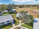 Expansive aerial shot showcasing a beautiful community with lush landscaping and well-maintained homes in a serene setting at 301 Andover S Pl # 185, Sun City Center, FL 33573