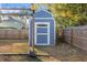Gray storage shed in the backyard at 345 Dr Ml King Jr N St, Safety Harbor, FL 34695