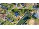Aerial view highlighting a home's canal-front location and private boat ramp access at 6119 Beacon Point Dr, Weeki Wachee, FL 34607