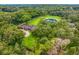 Breathtaking aerial view highlighting lush landscaping, mature trees, and a tranquil pond at 1007 Lakewood Dr, Brandon, FL 33510