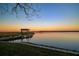 Scenic view of the lake with a boat dock and green shoreline at 10532 94Th Pl, Seminole, FL 33772