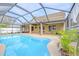 Inviting freeform pool with a screened enclosure at 12705 Bramfield Dr, Riverview, FL 33579