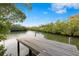 Private dock offering scenic waterfront views surrounded by lush greenery and calm waters at 192 Haven Beach Dr, Indian Rocks Beach, FL 33785