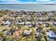 Panoramic aerial view of the coastal neighborhood, featuring a clear view of the bay and well-maintained homes at 2555 68Th S Ave, St Petersburg, FL 33712