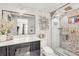 Elegant bathroom with marble vanity and walk-in shower at 4408 W Minnehaha St, Tampa, FL 33614