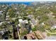 Beautiful aerial view showcasing the property, the surrounding neighborhood, and nearby waterways at 4532 W Beachway Dr, Tampa, FL 33609