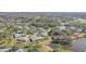 Serene aerial view of a residential area featuring well-maintained homes and lush greenery at 7161 Fairway Bend Cir, Sarasota, FL 34243