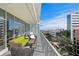 Private balcony with outdoor seating and city views at 145 2Nd S Ave # 523, St Petersburg, FL 33701