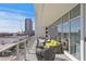 Private balcony with outdoor seating and stunning city views at 145 2Nd S Ave # 523, St Petersburg, FL 33701