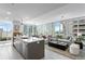 Open living space with modern kitchen, island, and city views at 145 2Nd S Ave # 523, St Petersburg, FL 33701