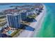 Stunning aerial view of the beachfront property and the beautiful shoreline at 1540 Gulf Blvd # 1705, Clearwater, FL 33767