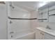 Clean bathroom with white subway tiles and bathtub at 3005 E Shadowlawn Ave, Tampa, FL 33610