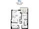 Floor plan of a 2-bed, 2-bath condo with balcony, kitchen, living room, and bedrooms at 411 E Shore Dr # 313, Clearwater Beach, FL 33767