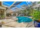 Gorgeous backyard pool with tropical landscaping and a full screen enclosure at 5501 E Longboat Blvd, Tampa, FL 33615