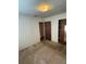 Bedroom with a closet with mirrored doors, a ceiling light, and worn carpeting at 10120 N Aster Ave, Tampa, FL 33612