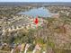 Aerial view showing home's location in a lakefront community at 1045 Tracey Ann Loop, Seffner, FL 33584