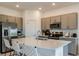 Beautiful kitchen with stainless steel appliances, a center island, and modern gray cabinets at 2075 Hallier Cv, Wesley Chapel, FL 33543