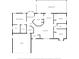 Floor plan displaying the layout of the home, including the bedrooms, bathrooms, kitchen, and living areas at 24121 Landing Dr, Lutz, FL 33559