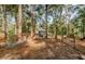 A well-maintained chicken coop in a lush, wooded backyard provides a charming and functional addition to the property at 26890 Hiawatha Blvd, Brooksville, FL 34601