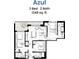 Detailed floor plan of a 3-bed, 3-bath unit, highlighting the layout and dimensions of each room at 411 E Shore Dr # 314, Clearwater Beach, FL 33767