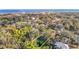 An aerial view of the property nestled among lush trees, with views of the water in the distance at 415 5Th N St, Safety Harbor, FL 34695