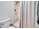 Bathroom featuring shower with curtain, and modern fixtures at 4917 Puritan Cir, Tampa, FL 33617