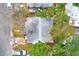 Overhead view of home with surrounding trees and nearby street at 5308 Ben Hur Dr, St Petersburg, FL 33708