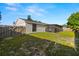 Backyard featuring lush grass, privacy fencing, and a screened-in porch attached to the home at 6121 38Th W Ave, Bradenton, FL 34209