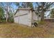 Two car garage exterior of property with mature trees, weathered facade and flat roof at 3623 Whittier St, Tampa, FL 33619