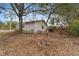 Rear exterior view of a house needing repair with tree coverage and leaves surrounding the property at 3623 Whittier St, Tampa, FL 33619