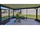 Enjoy the view from this screened patio with tiled floor and ceiling at 6004 Sweet Birch Dr, Riverview, FL 33578