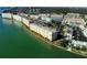 Aerial view of waterfront condo complex with waterfront access and resort-style amenities at 6075 Shore S Blvd # 605, Gulfport, FL 33707