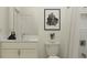Clean bathroom featuring sleek vanity, modern fixtures, and an elegant white subway tile shower at 7529 E 116Th St, Palmetto, FL 34221