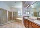 Spa-like bathroom featuring a large shower and garden tub at 18531 Lithia Ranch Rd, Lithia, FL 33547