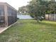 Fenced backyard and wooden deck area with lots of room for activities at 6483 43Rd N Ave, Kenneth City, FL 33709