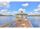 Wooden gazebo and walkway over the lake at 7309 Night Heron Dr, Land O Lakes, FL 34637