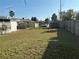 Spacious backyard features a tree line, lawn, and a partial fence at 7998 115Th St, Seminole, FL 33772