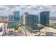 Aerial view of modern buildings showcasing urban landscaping and parking facilities at 1440 Harbour Walk Rd, Tampa, FL 33602