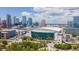 Aerial view of the cityscape featuring the Amalie Arena and surrounding buildings at 1440 Harbour Walk Rd, Tampa, FL 33602