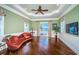 Comfortable living room with ocean views, complemented by hardwood floors and stylish decor at 15912 Gulf Blvd, Redington Beach, FL 33708